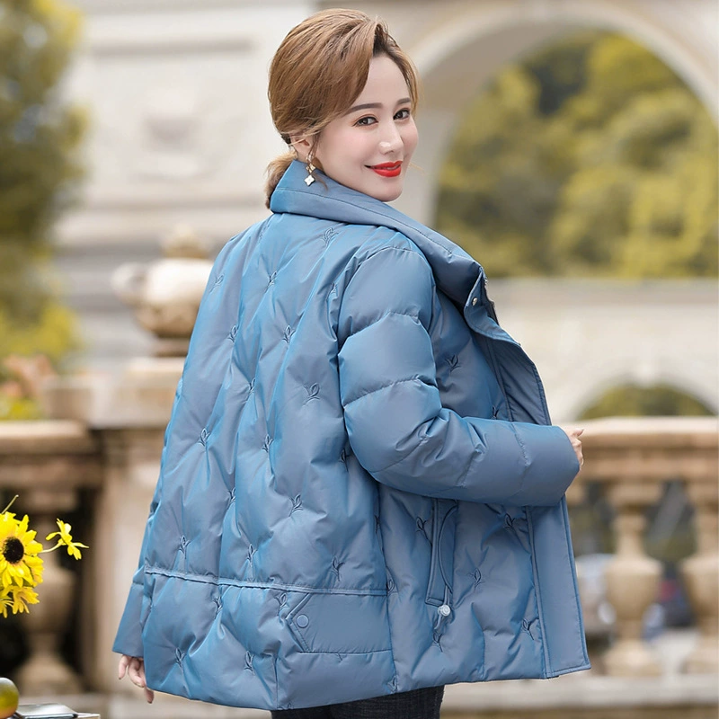 2024 новая мама среднего возраста зимняя одежда тонкая белая утка пуховик осенне-зимняя мода маленький ароматный ветер теплый пуховик женский