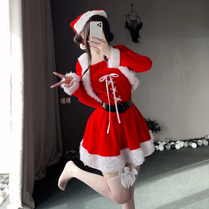 Новый Рождественский костюм сценическое представление Новогодняя одежда для вечеринок сексуальный Рождественский костюм кролик COS женская одежда