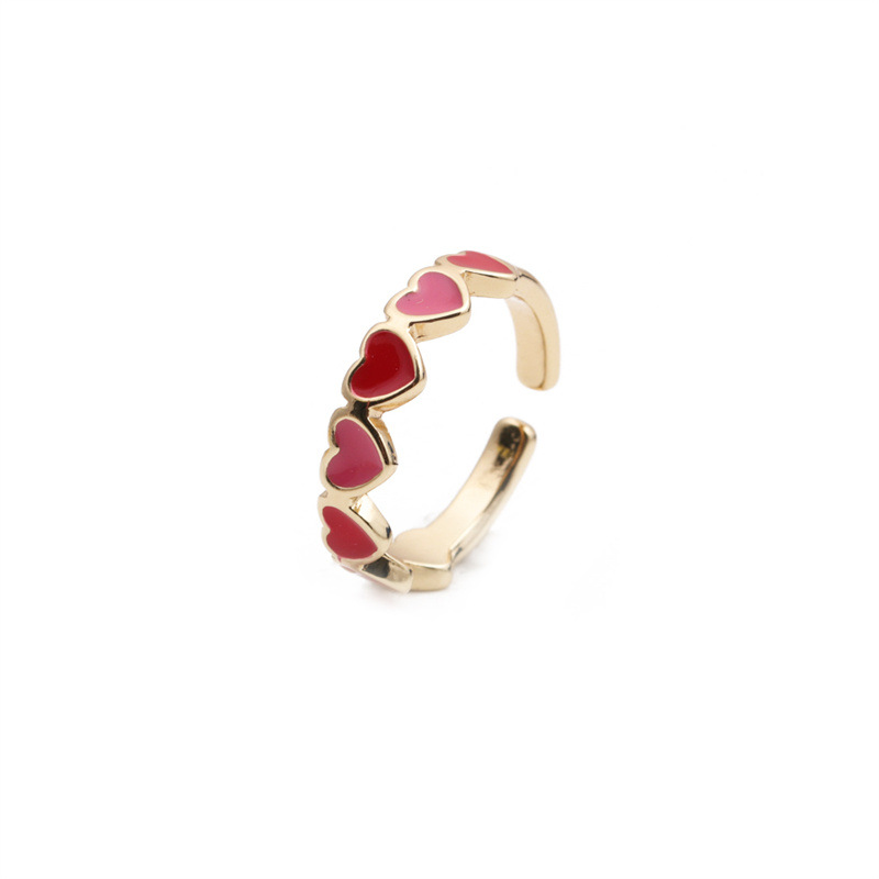 Nihaojewelry Goutte D&#39;huile Coeur Ouverture Bague Réglable Bijoux En Gros display picture 2