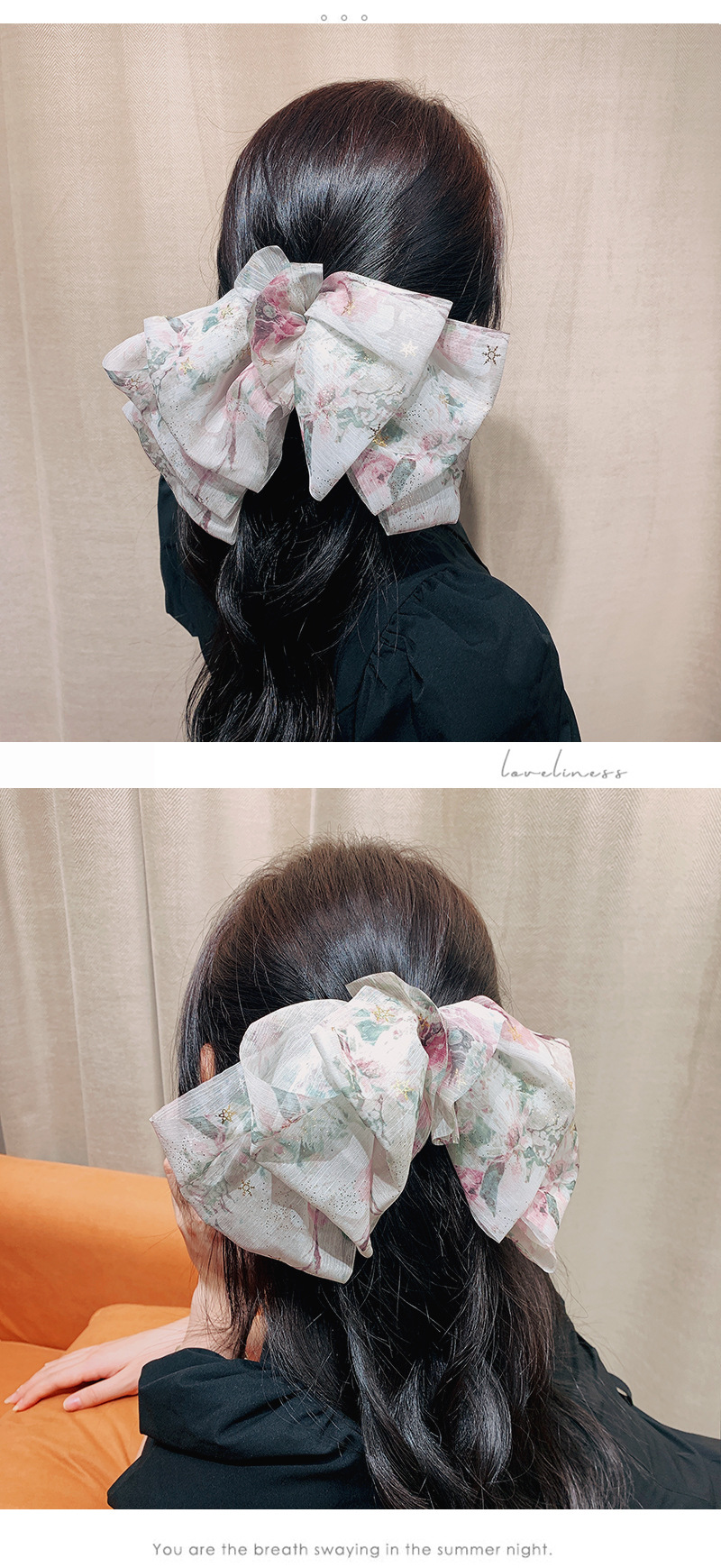 Women's Retro Printing Mesh Hair Accessories Printing Hair Clip display picture 4