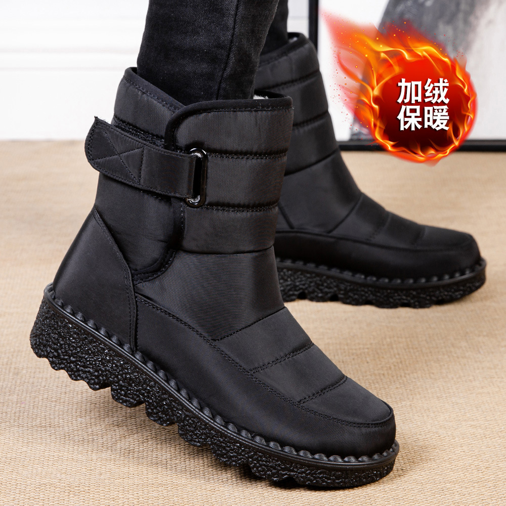 Nuevo invierno transfronterizo calentamiento hombre gran botas de nieve zapatos de altura impermeables para mujeres pareja zapatos de edad avanzada zapatos de caminar