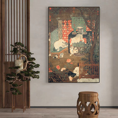 宋代中式古典风格装饰画酒店过道玄关挂画卧室客厅装饰画