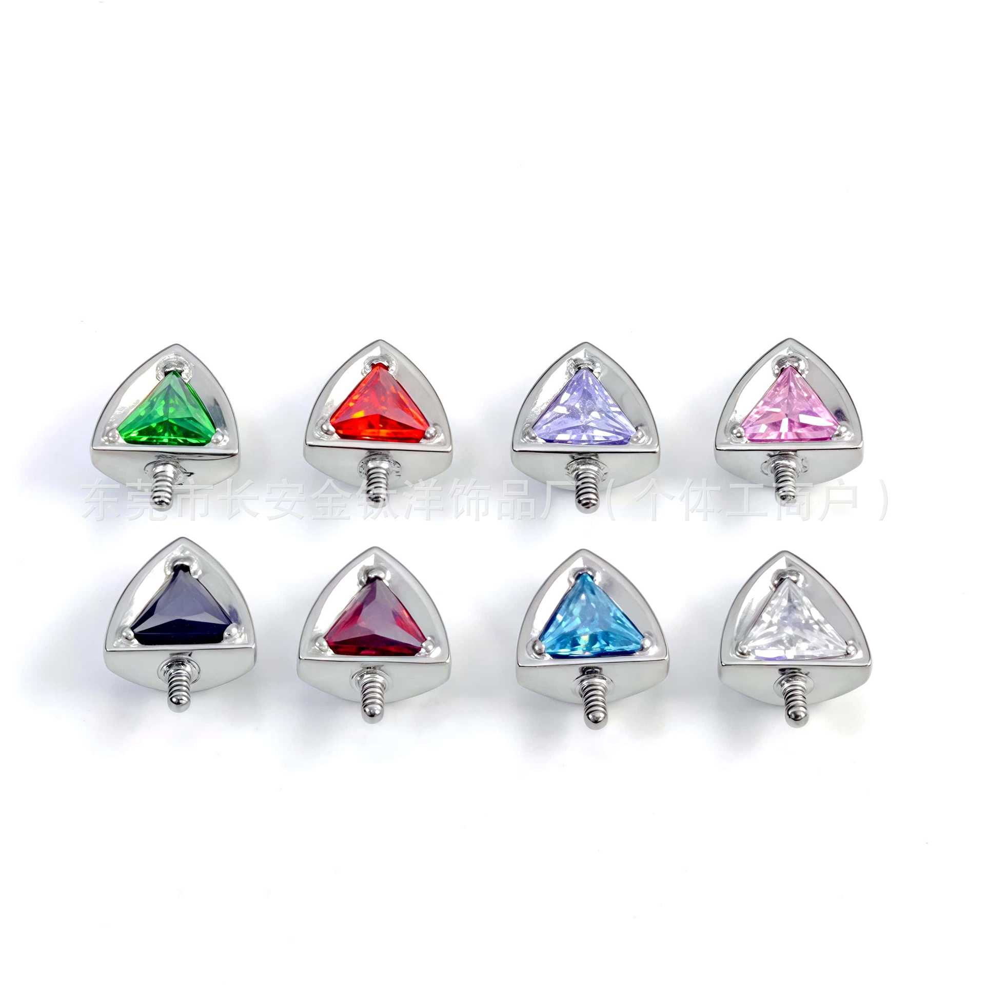 F136 Titanium Cat Ear Devil Nail 5A Zircon Ear Bone Stud G23 Titanium Alloy Body Piercing Jewelry detail image 8