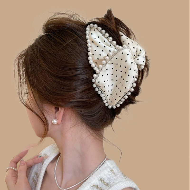 Белая заколка-крабик, 13см