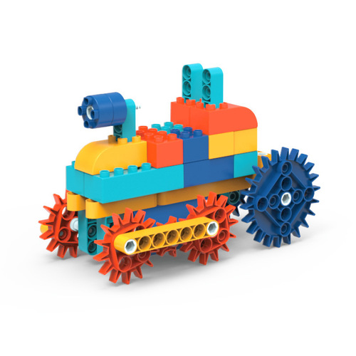 Transformative DIY Electric Gear Block Set for Kids Large Pieces Educational Assembly Mechanical Toy Science Educational for Boys 4 Years Old