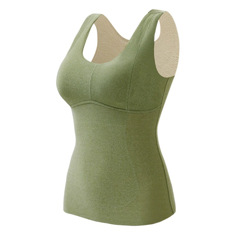 Осенне-зимний самонагревающийся бархатный термо-жилет женский с накладкой на груди для шлифования плюс термобелье для увеличения жира