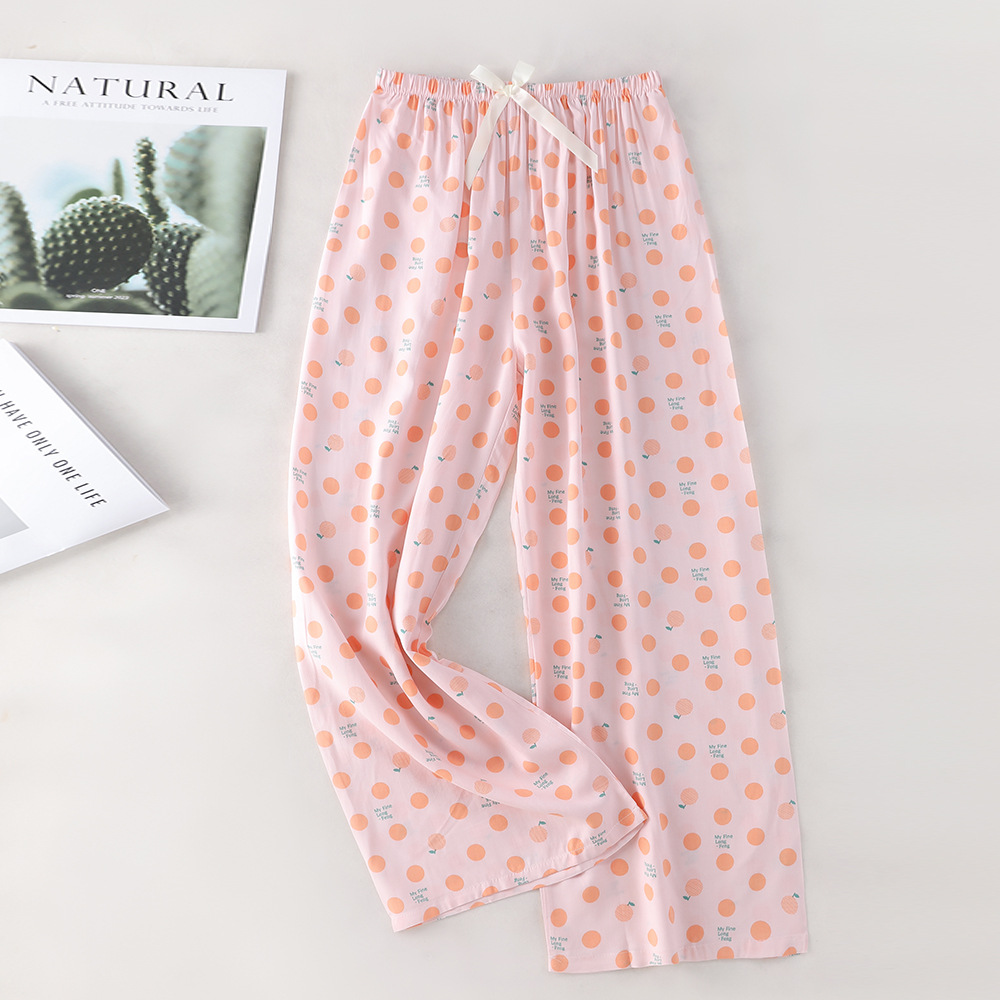 Pantalones de pijama de algodón de verano sueltos para mujeres embarazadas pantalones de piernas anchas colgantes sensación de nueve pantalones para el hogar se pueden usar fuera