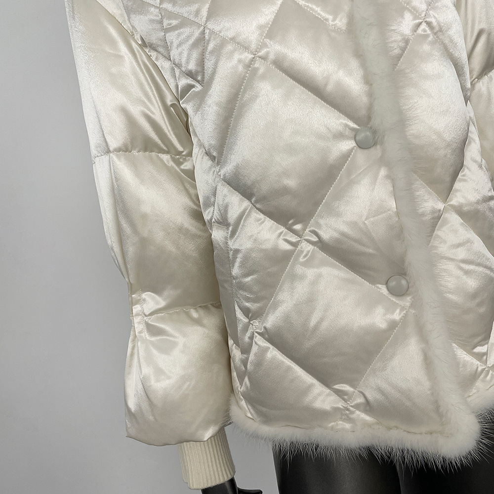 Women's Clothing Satin new style ladies short down jacket women high end women's down jacket women's high end women's white duck down_voghion.com