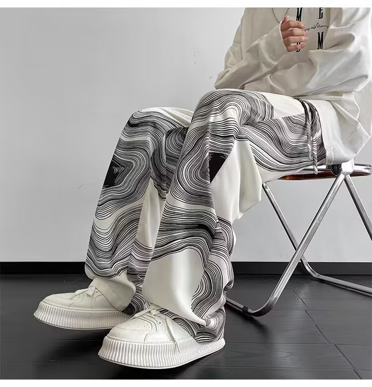 Summer Thin Hong Kong Casual Baggy Straight Trousers