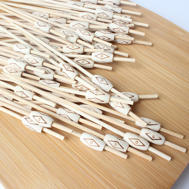 Madera tallada palo de bambú palo de fruta 100 unids/pack estilo exótico desechable flor caliente decorativo palo de bambú arte tambor de la cintura