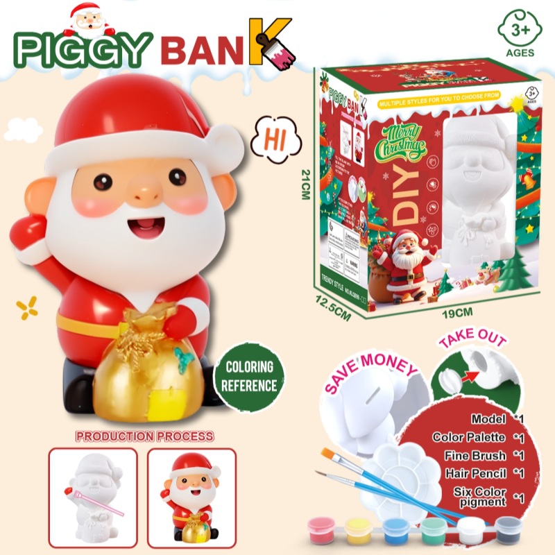 KLQ999 - 4: Papá Noel regalo pintado caja de dinero