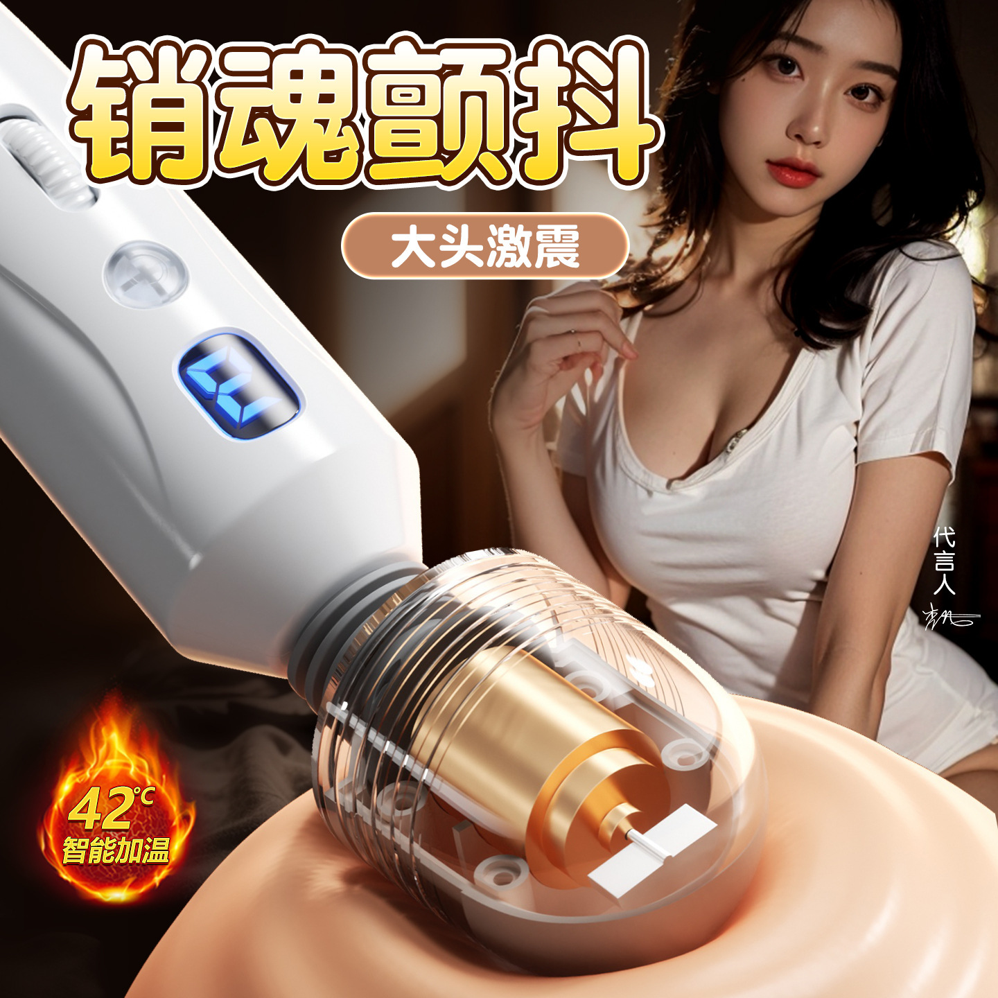 Yuechao AV varilla de choque LCD varilla de masaje de vibración digital clítoris femenino orgasmo artefacto de interés