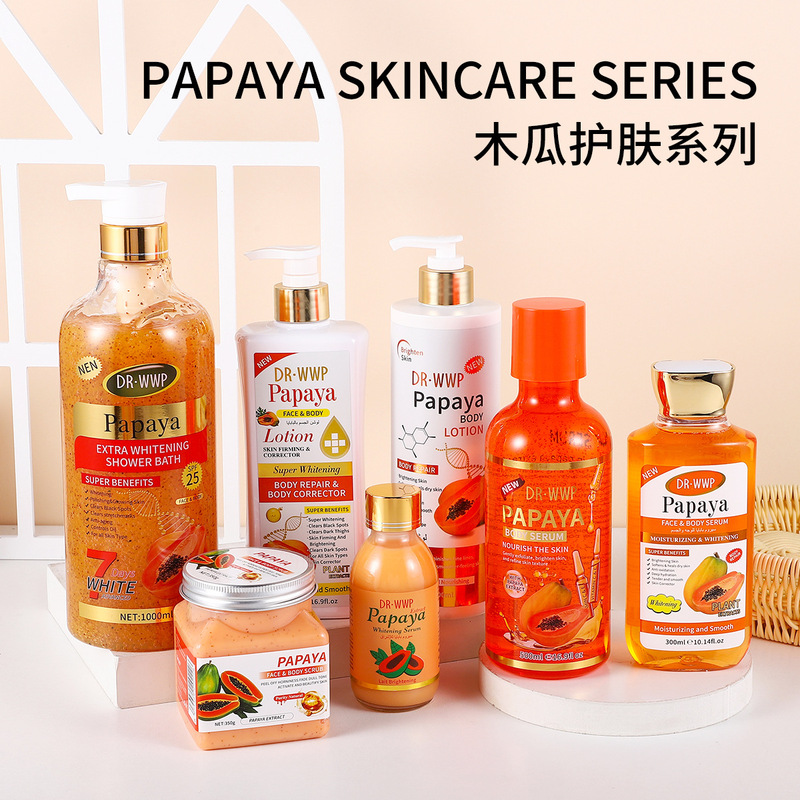 Middle East Foreign Trade Papaya Skin Care Product Series Facial Care Moisturizing and Brightening Skin Tone Papaya Essence Liquid in Stock Middle East Foreign Trade Papaya Skin Care Product Series Facial Care Moisturizing and Brightening Skin Tone Papaya Essence Liquid in Stock