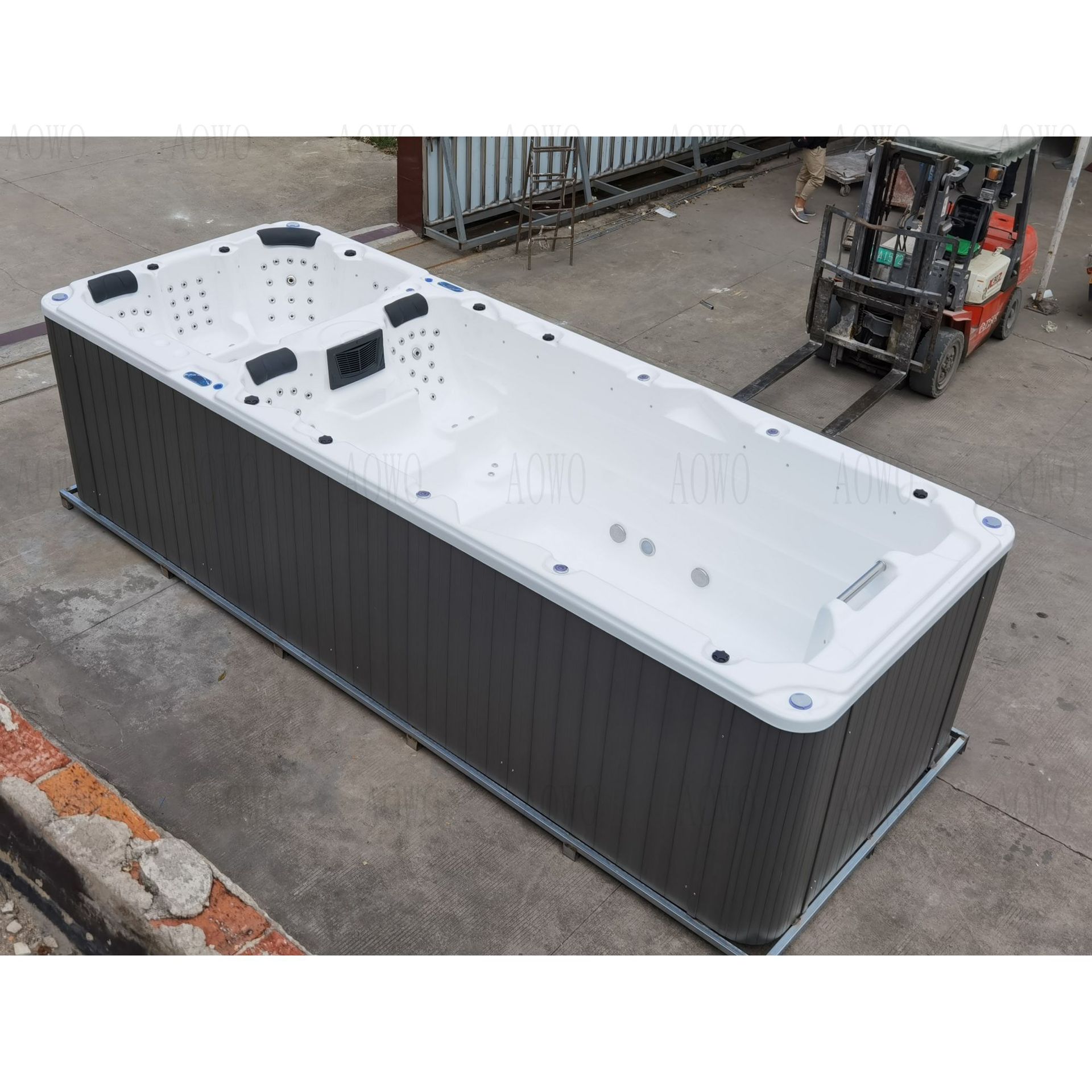 Villa piscina sin límite inteligente importación termostática acrílica piscina sistema de entrenamiento de surf independiente al aire libre