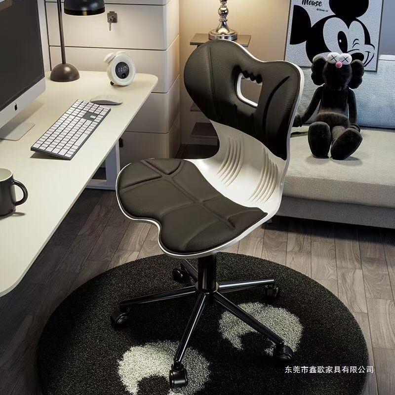Office Chair with Lumbar Support, Small Stool with Wheels, Chair for Long Sitting, Computer Chair, Adjustable Seat, Swivel Chair with Universal Wheels