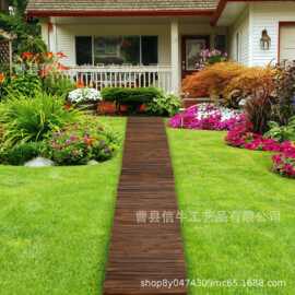 实木制户外木板地垫花园园林走道家用小外露台竹木制走道装饰地板