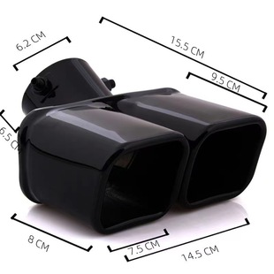 Square mouth exhaust cylinder car exhaust pipe modification double outlet one point two one outlet two decorative tail throat Universal one row two