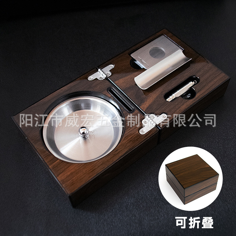 Factory Direct Sales Piano Lacquer Ashtray Cigar Folding Ashtray Private Set Club Ashtray