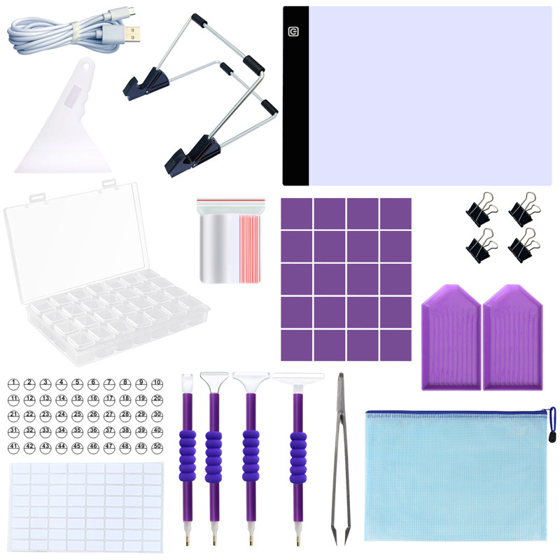 (Cross-border trading), diamond tools set, glowing lamp, DIY