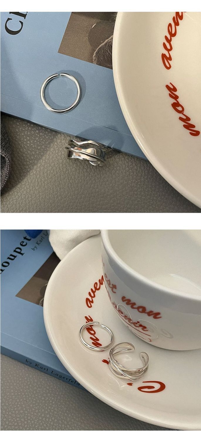 Anello di tendenza per coppie con dito indice in argento puro, design di nicchia, sensazione di alta qualità, personalità alla moda, per Capodanno_voghion.com