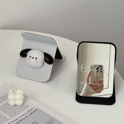 Cute puppy folding mirror makeup mirror carry-on portable mirror small desktop dormitory home desktop mirror