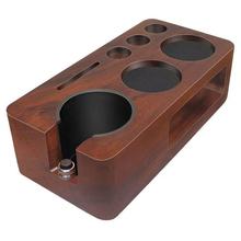 咖啡压粉座实木收纳填压座咖啡机手柄支架51/53/58mm吧台填压底座