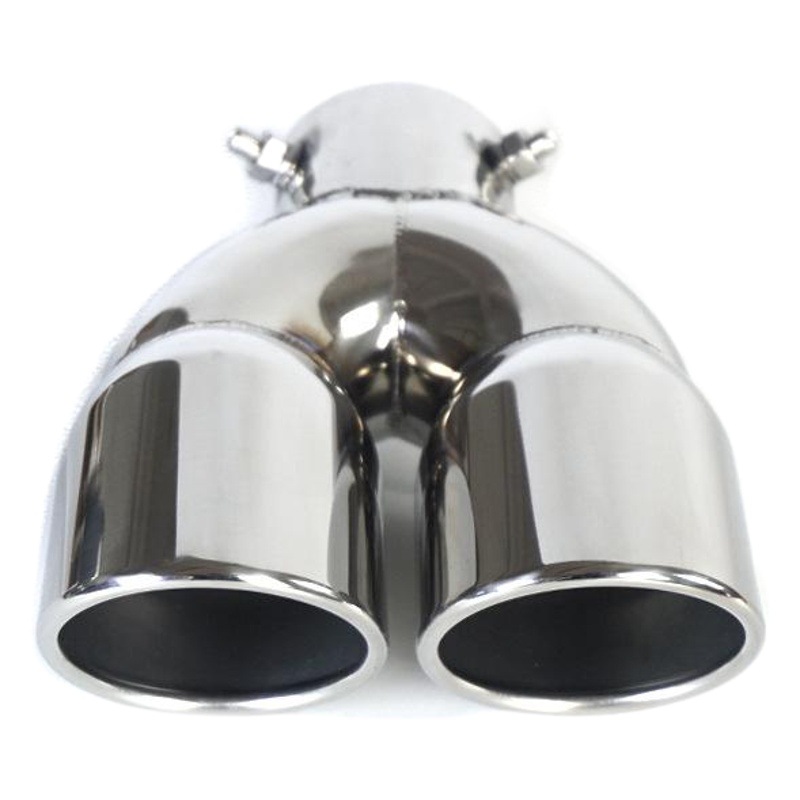 Tubo de escape de acero inoxidable fábrica al por mayor 76mm doble salida recta curvada multicolor una salida dos coche modificación cola garganta