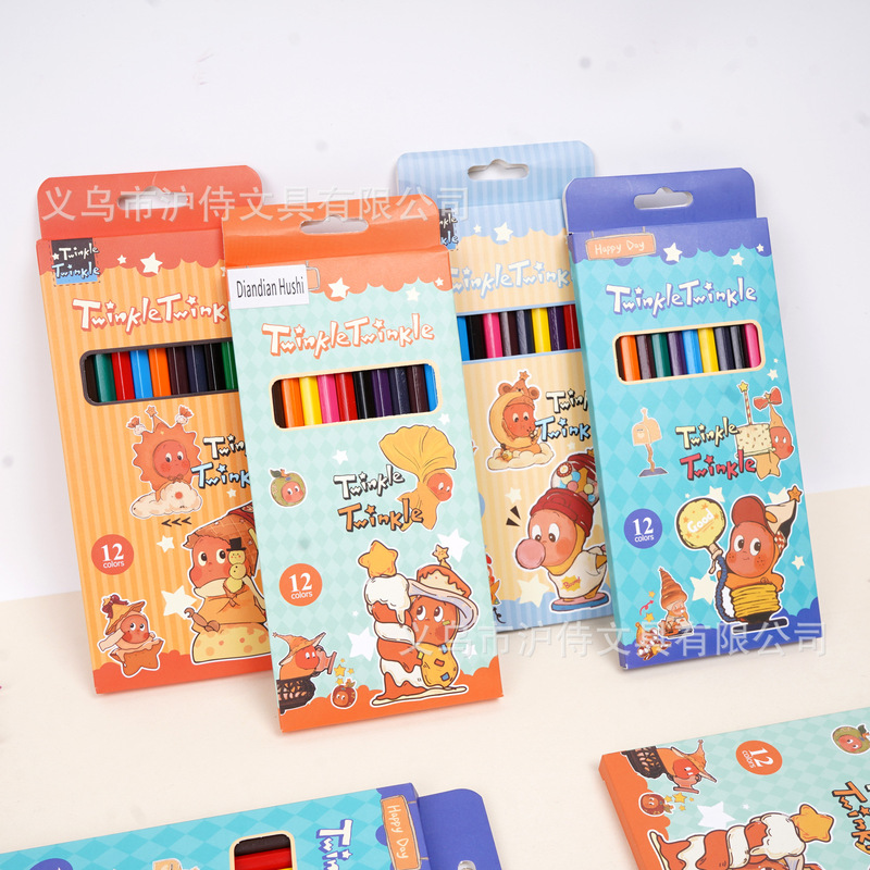 Popular Foreign Trade Item: Star People 12-Piece Colored Pencils, Anime-Themed Sketch Pens, Student Drawing Markers, Cross-Border