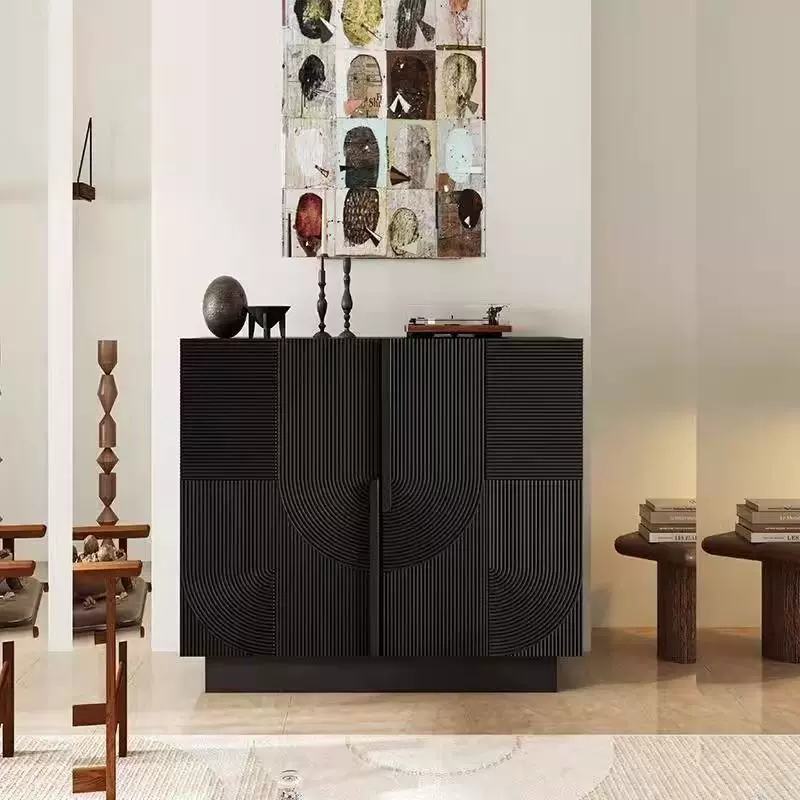 北欧玄关柜储物柜中古鞋柜客厅餐边柜茶水柜艺术装饰柜入户收纳柜