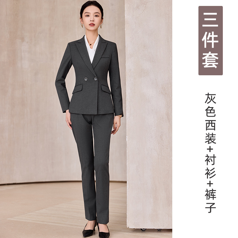 黑色西装套装女公务面试正装通勤气质白领经理工作服酒店前台西服|undefined