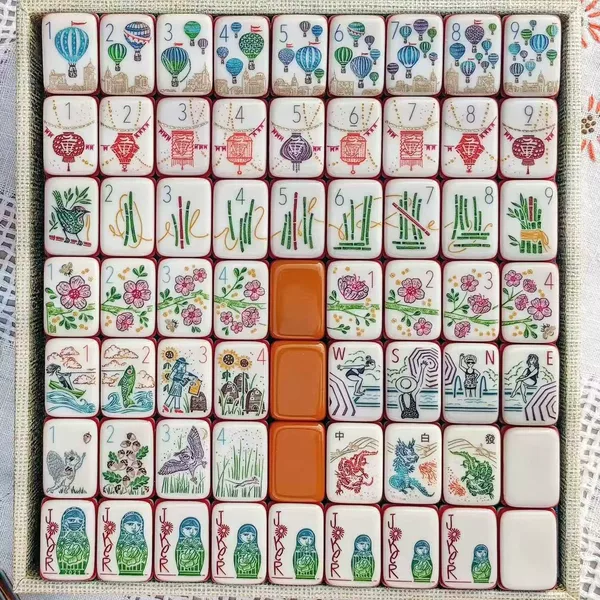 Cross-border in-stock American Mahjong acrylic hand-painted American-style hand-crafted mahjong tiles