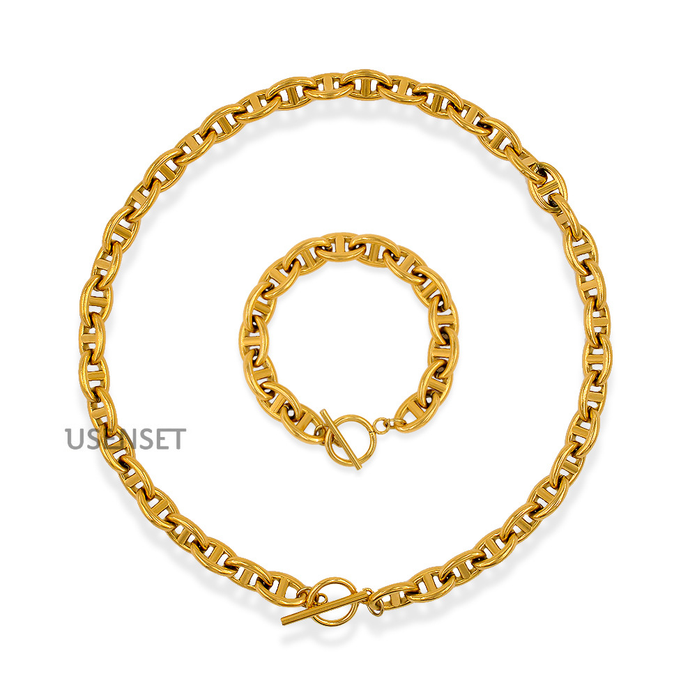 INS Style Geometric Stainless Steel Plating Necklace 1 Piece