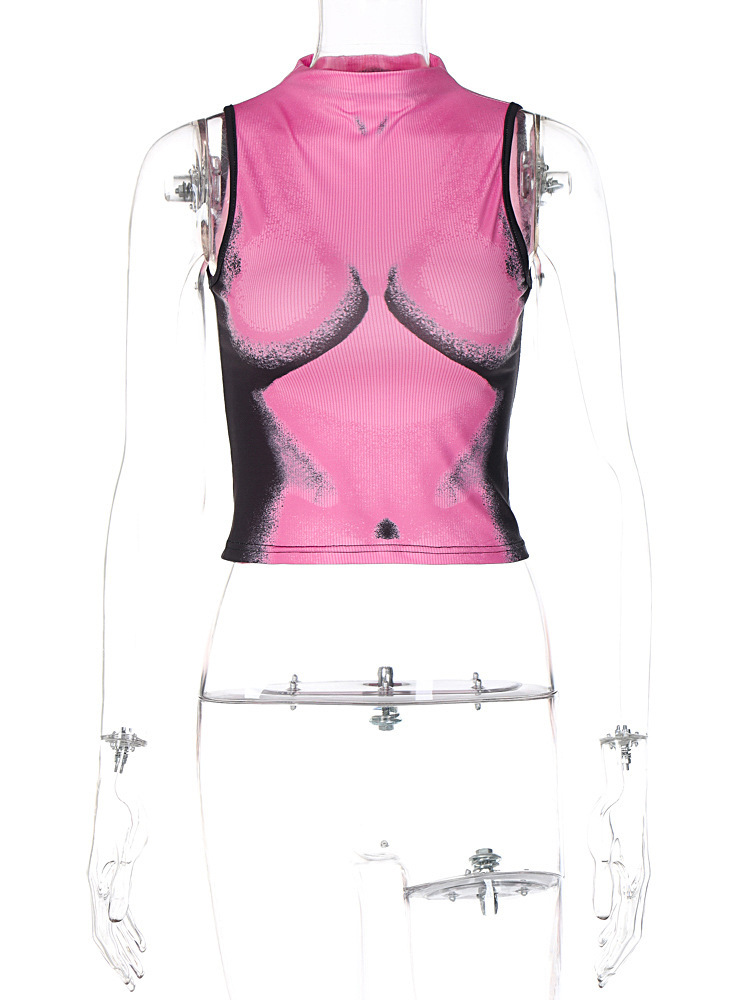 Title 16, Top senza maniche corto con scollo rotondo da d...