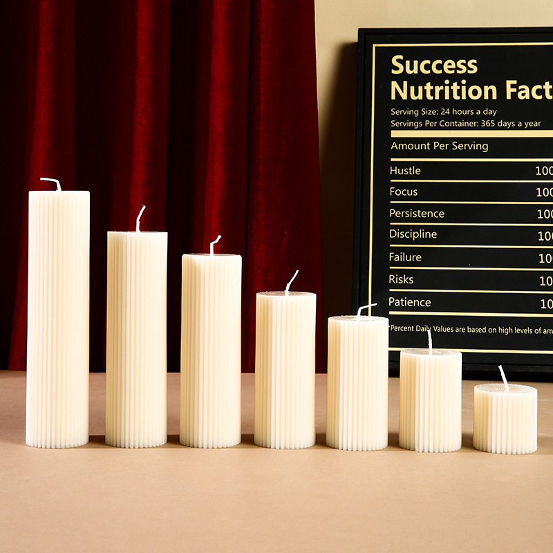 Velas de aromaterapia cilíndricas blancas de estilo ins, adornos creativos, cera de soja, ambiente, recuerdos, regalos navideños