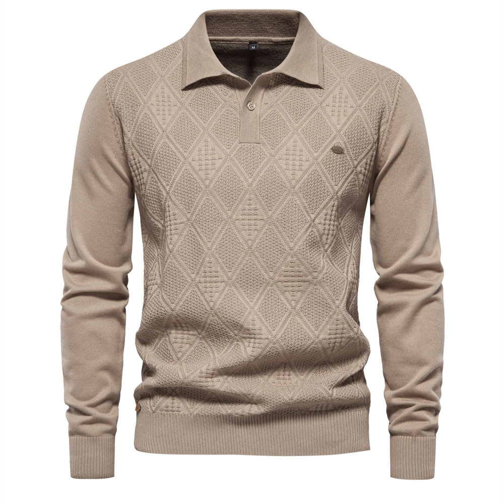 2024 Autumn/Winter New Top Long Sleeve Sweater Slim Fit Polo High Quality Men's European Size Knit_voghion.com
