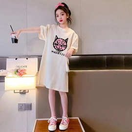 跨境外贸工厂直销女童连衣裙夏季韩版儿童裙子薄款女孩短袖公主裙