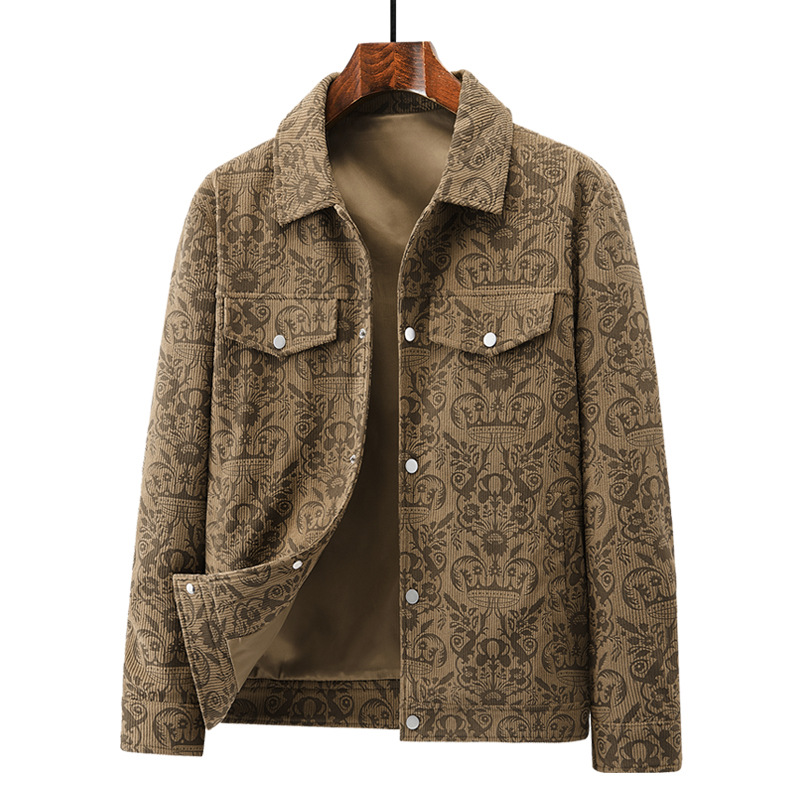 New Corduroy Men's Spring and Autumn Fashion All-match Lapel Jacket Fashion Casual