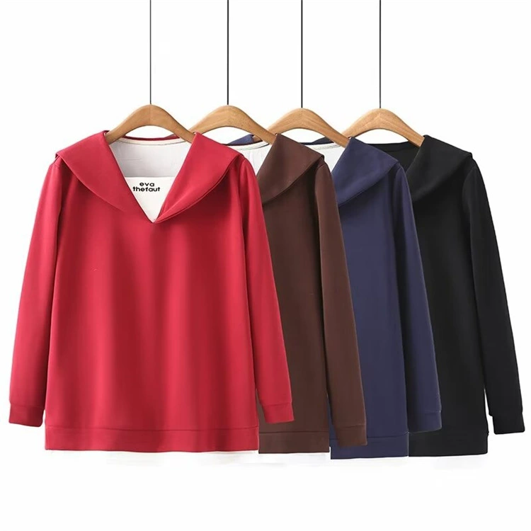 Повседневный Топ больших размеров в Корейском стиле 2024, Весенний новый стиль, толстая сестра, уменьшающий возраст, свободный поддельный свитер из двух частей с лацканами 8961