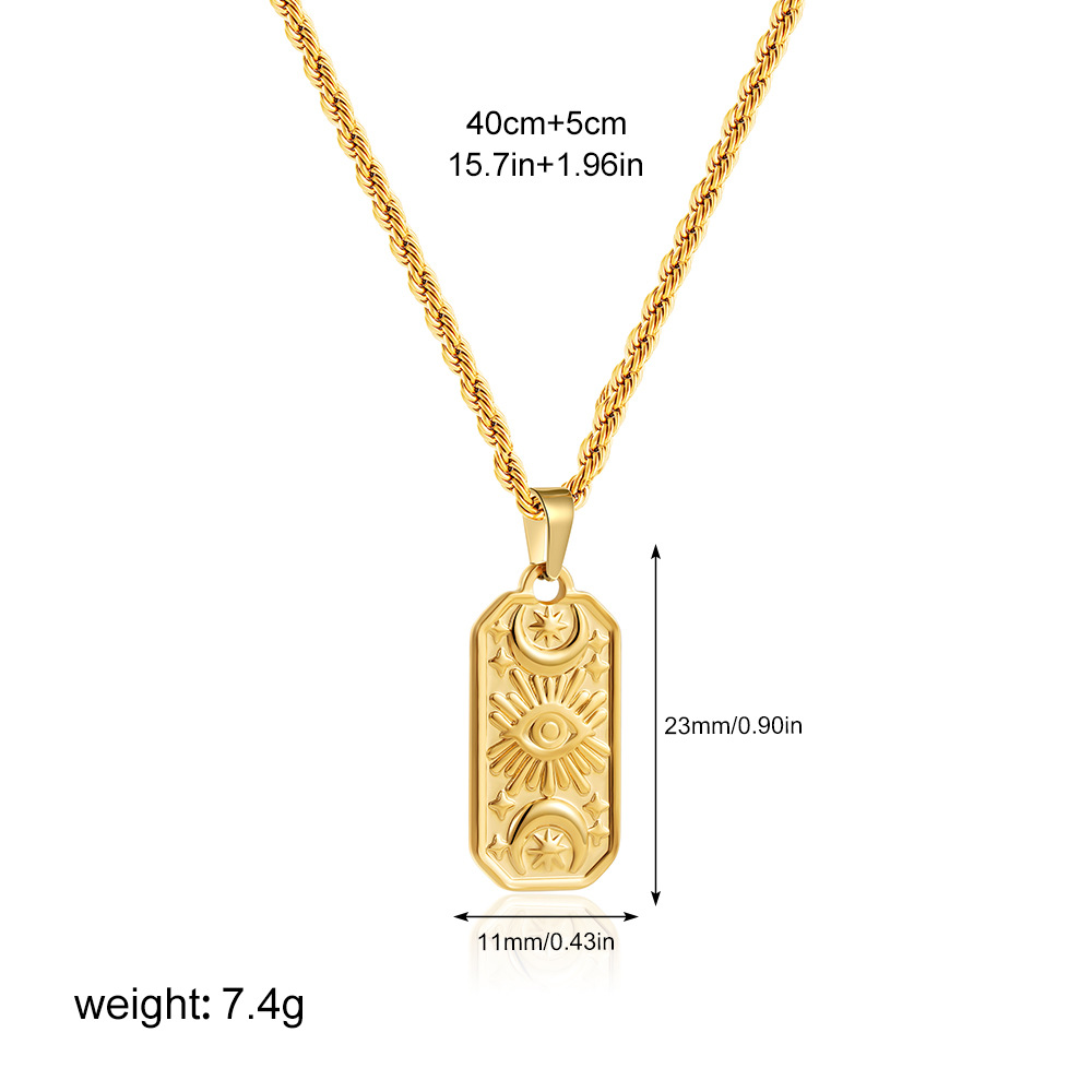 Women's Gender Plating Design Wholesale Jewelry Simple Style Classic Style Cross Star Water Droplets 304 Stainless Steel 18K Gold Plated Plating Cable Chain Pendant Necklace