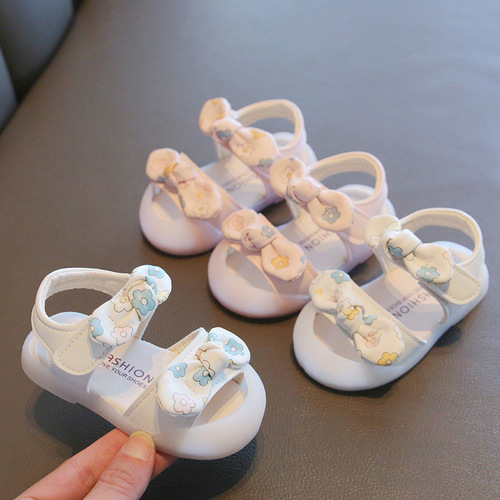 Baby girl sandals spring and summer 0-1-2 years old baby soft sole toddler shoes summer princess shoes girls non-slip shoes