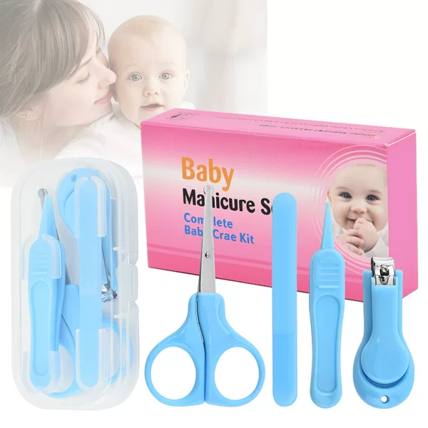 Pp Plastic Nail Clipper 4-Piece Set Newborn Trimming Care Nail Set Convenient Nail Scissors Nail Clipper Set