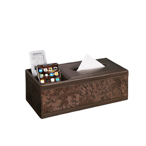 Multi-functional leather paper towel holder living room coffee table tissue box remote control storage box creative home European storage box