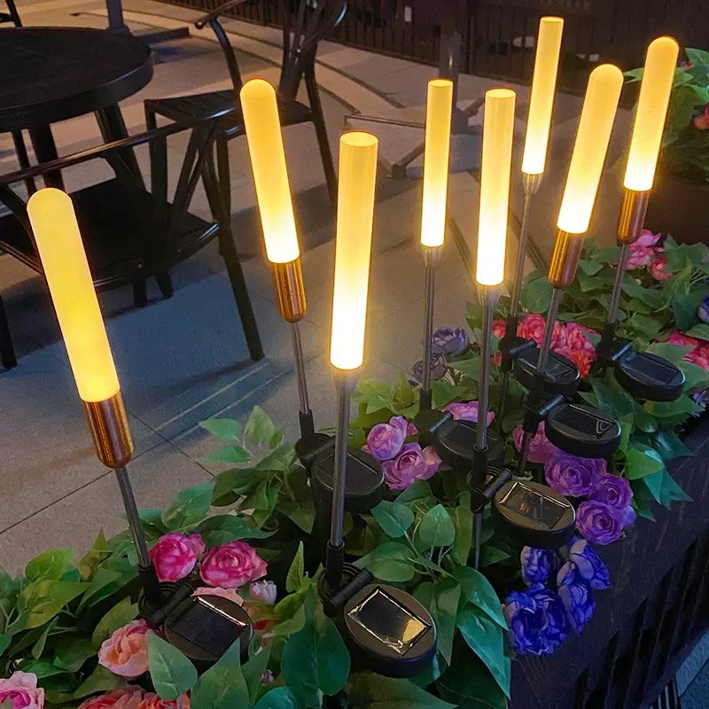 LED太阳能芦苇灯磨砂亚克力棒户外防水庭院花园装饰灯插地草坪灯
