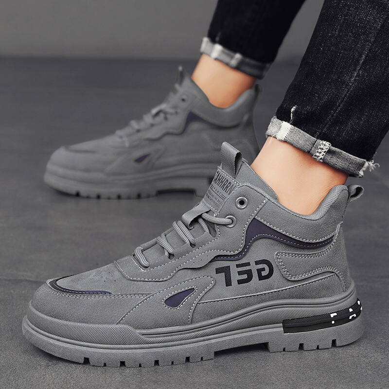 2024 New High-top Martin Boots Men's Outdoor Workwear Boots Autumn and Winter Casual Men's Shoes Leather Tide Shoes for Men