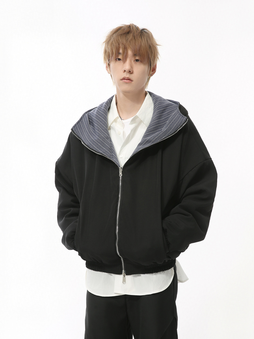 MTLCLOTHES Hombres| Nuevos productos de otoño nicho doble cara con capuchón personalizado corto de algodón grueso chaqueta de moda