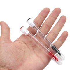 Wholesale one-time use spiral eyelash curling brow comb crystal rod nylon brush makeup brush gold buckle smiling tube eyelash brush