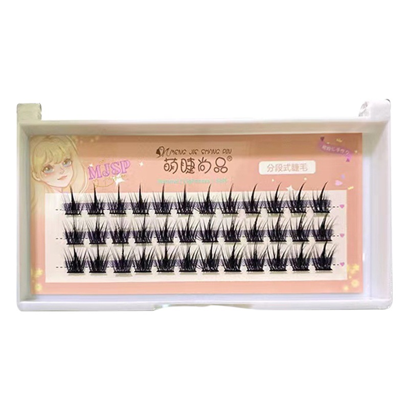 Pestañas postizas de autorrebanación segmentadas de tres y cinco filas, versión cómica COS del pequeño diablo salvaje puro cuidadosamente seleccionado, pestañas artificiales naturales
