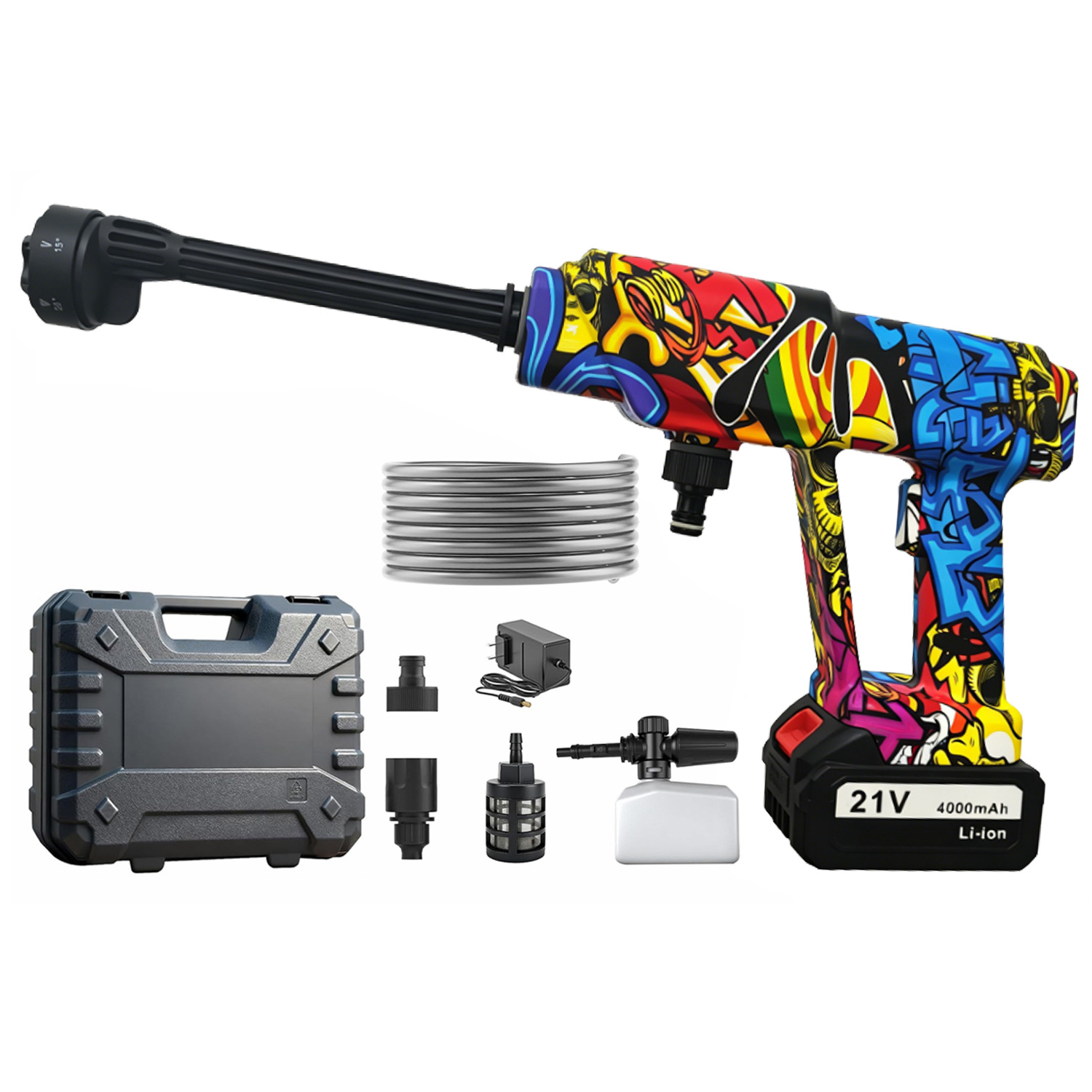 21V Lithium Battery High-Pressure Car Wash Water Gun Handheld Wireless High-Pressure Cleaning Machine Household Car Wash Machine