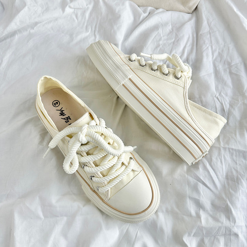 Thick-soled canvas shoes for men and women, casual sneakers for couples, sports and leisure men's shoes, trendy shoes, classic and versatile basic models