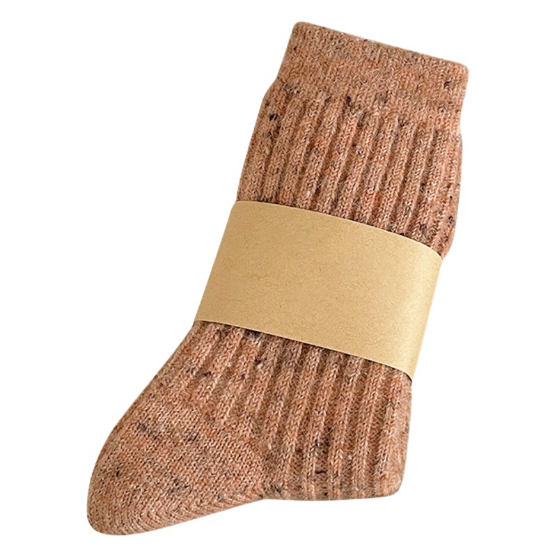 Suxinaimin calcetines de lana de las mujeres Otoño e Invierno engrosado forrado de lana hilo de punto cálido calcetines japoneses de media pantorrilla calcetines de pila Zhuji